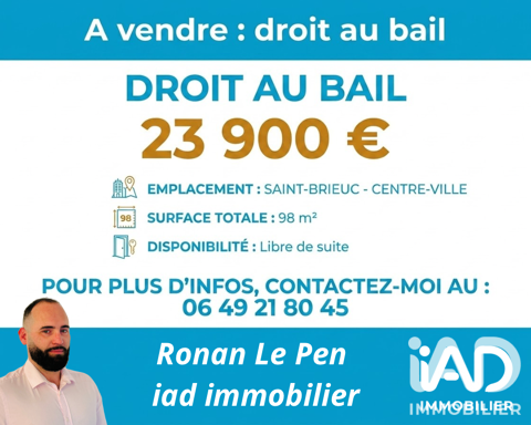 Vente Local commercial 98 m&sup2; 23900 22000 Saint-brieuc
