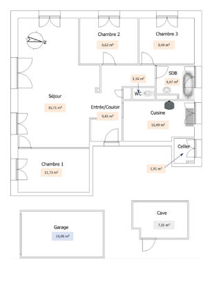  Appartement à vendre 4 pièces 90 m²