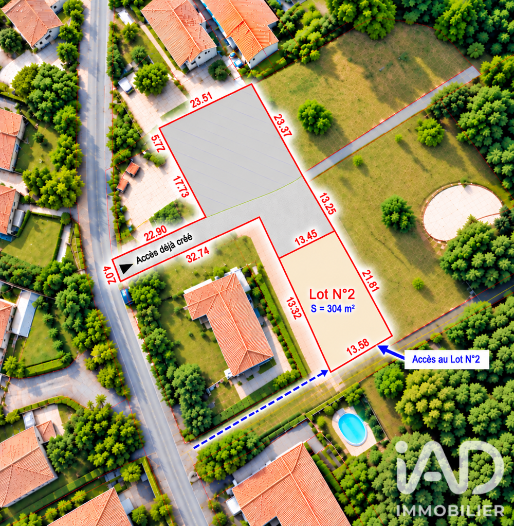 Vente Terrain Vente Terrain à bâtir 304 m&sup2; Les achards