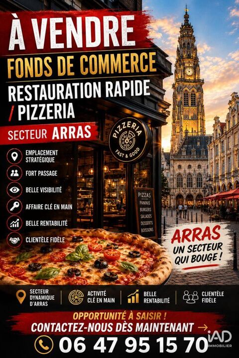 Vente Pizzeria 340 m&sup2; 160000 62000 Arras