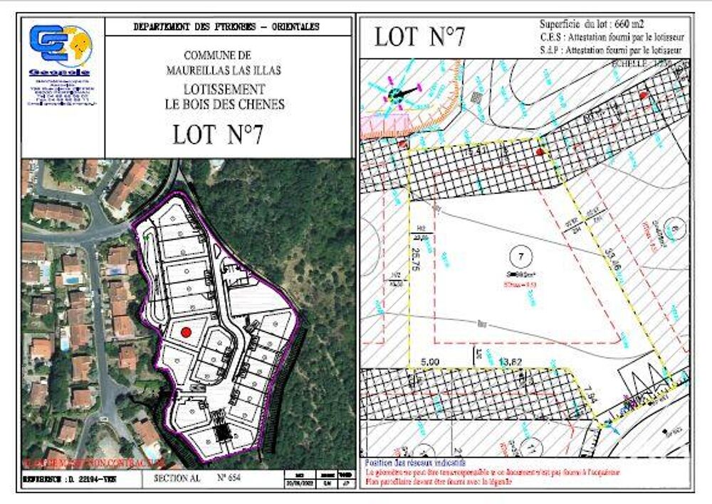 Vente Terrain Vente Terrain 660 m&sup2; Maureillas-las-illas