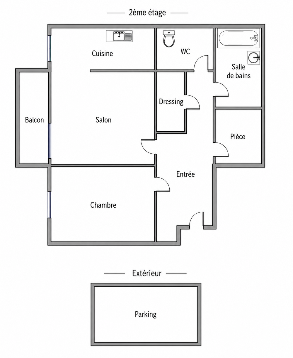 Vente Appartement 2 pièces
