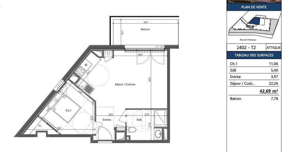 Vente Appartement 2 pièces