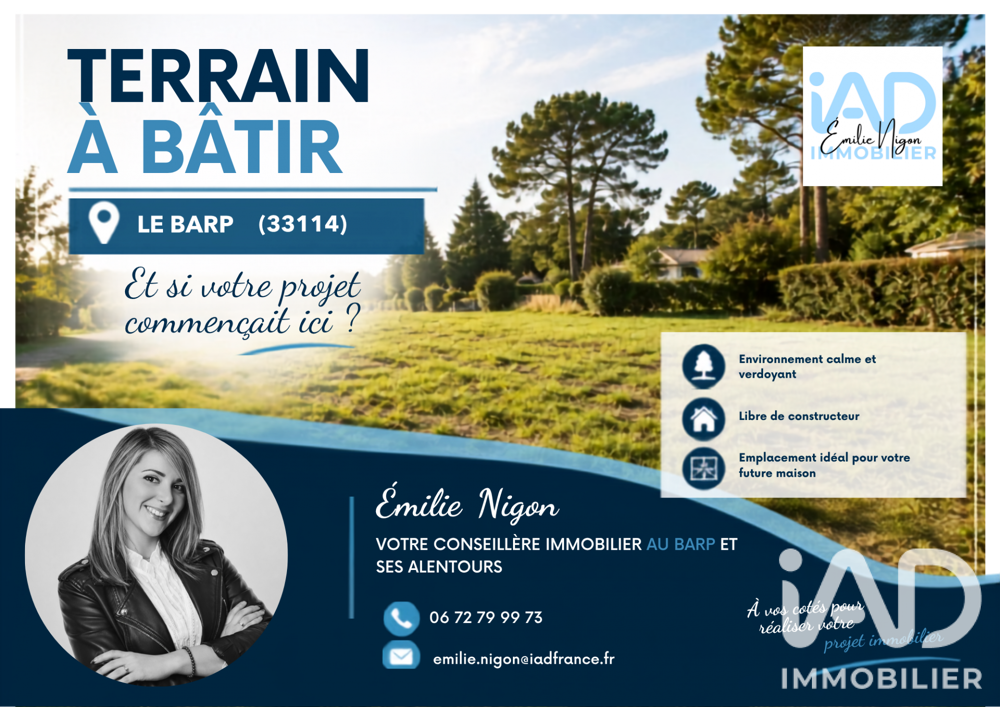 Vente Terrain Vente Terrain à bâtir 633 m&sup2; Le barp