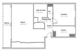  Appartement à vendre 2 pièces 55 m²