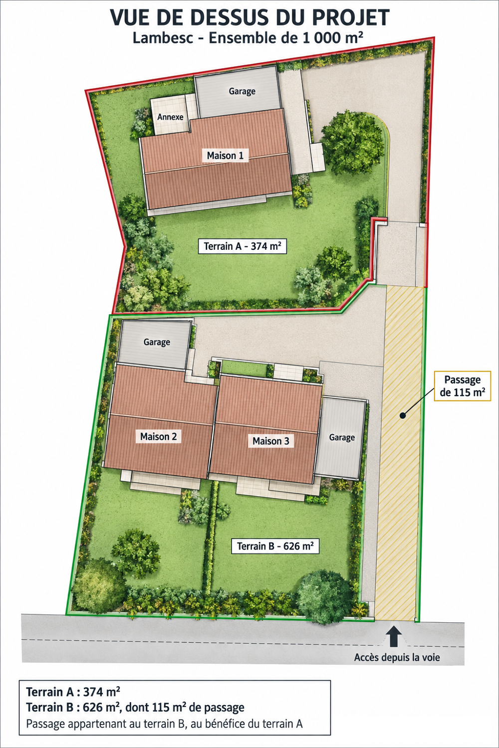 Vente Terrain Vente Terrain à bâtir 626 m&sup2; Lambesc