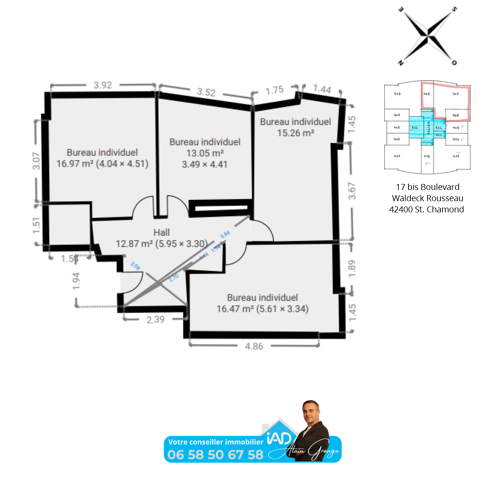   Vente Boutique/Local commercial 77 m&sup2; 