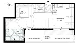  Appartement à vendre 2 pièces 43 m²