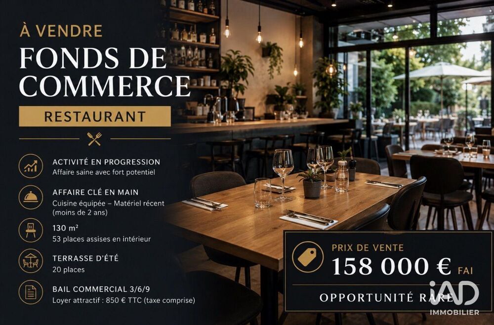   Vente Restauration rapide 130 m&sup2; 