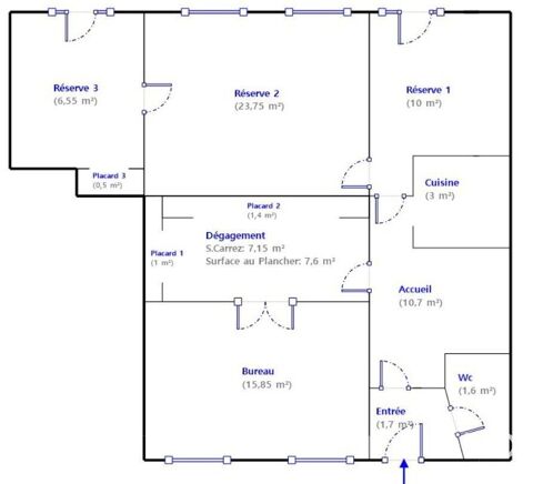 Location Local d'activit&eacute;s 83 m&sup2; 2060 13001 Marseille