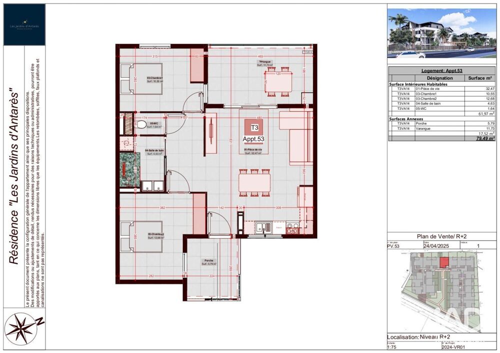 Vente Appartement 3 pièces