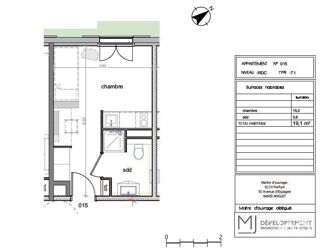  Appartement à vendre 1 pièce 19 m²