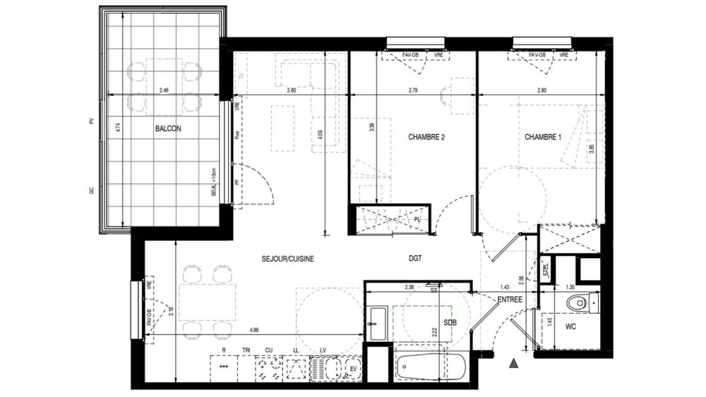 Vente Appartement 3 pièces