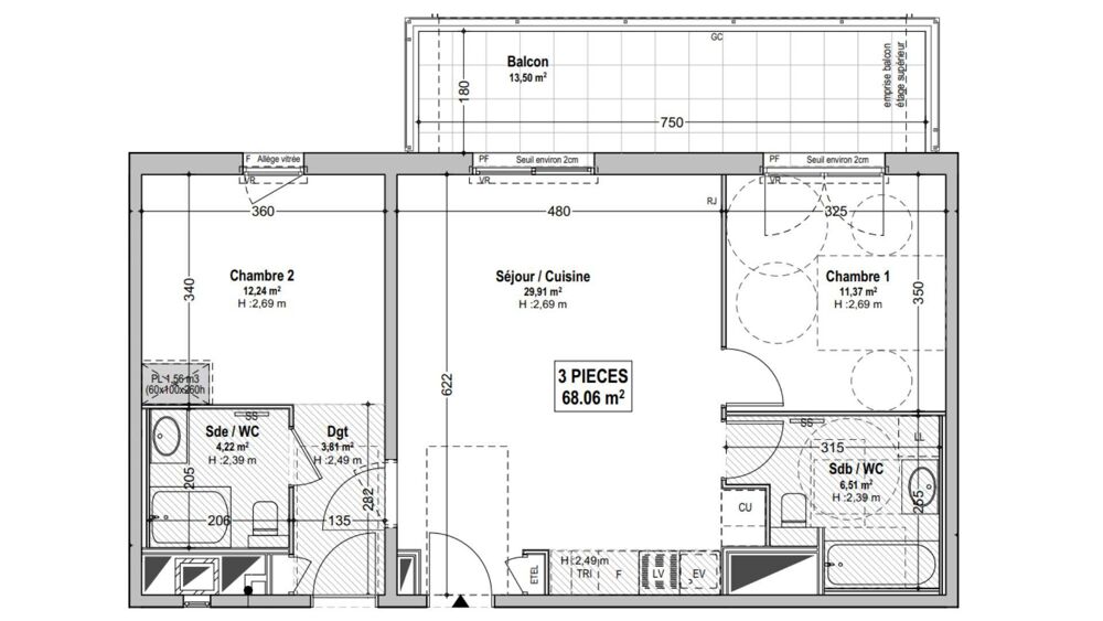 Vente Appartement 3 pièces