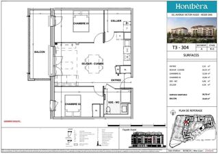  Appartement à vendre 3 pièces 59 m²