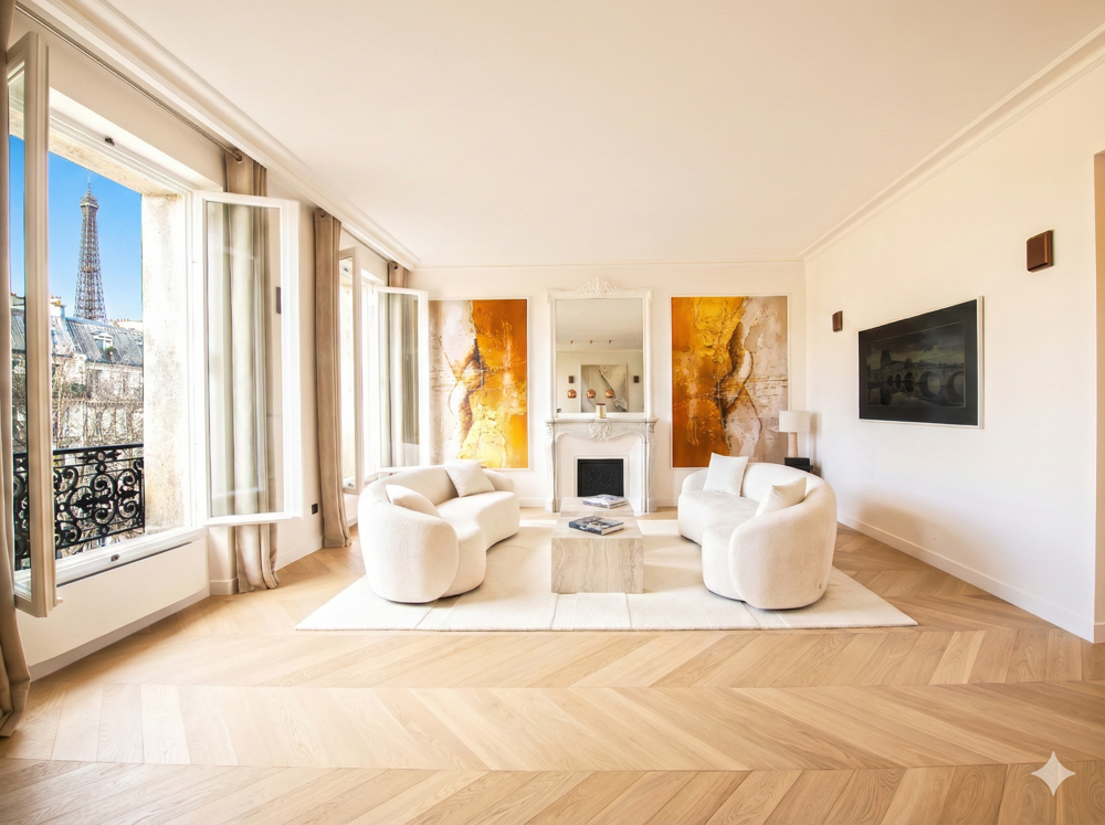 Vente Appartement Avenue Bosquet - 121 m² - Vue Tour Eiffel - Rénové architecte Paris 7