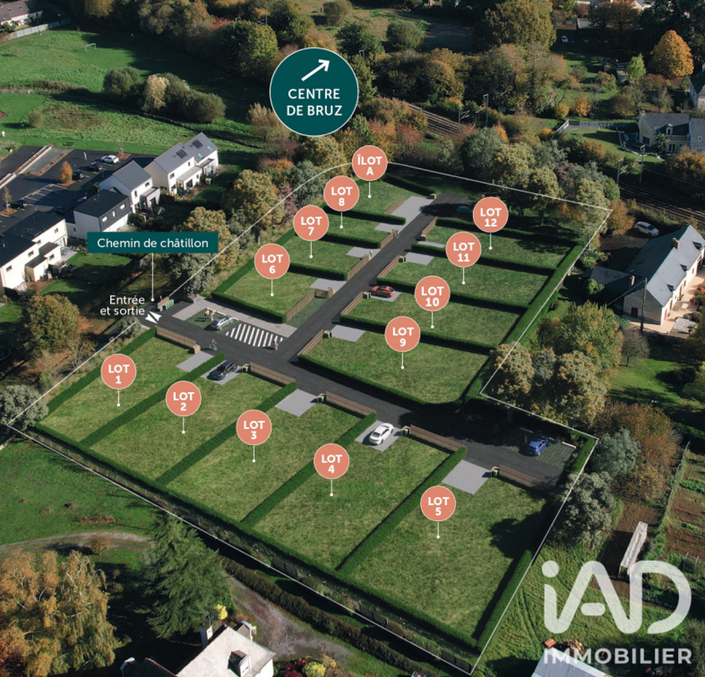 Vente Terrain Vente Terrain à bâtir 490 m&sup2; Bruz