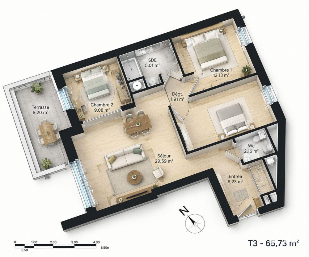 Vente Appartement 3 pièces