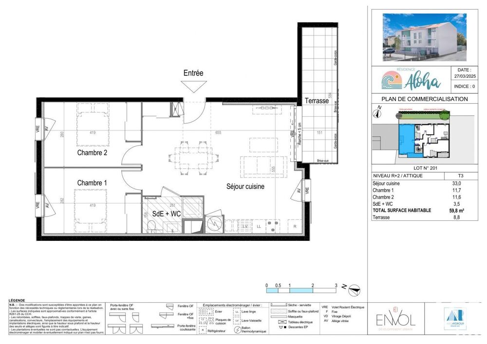 Vente Appartement 3 pièces