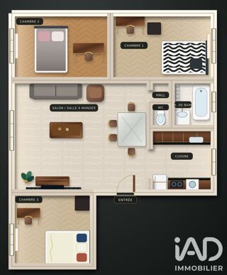  Appartement à vendre 4 pièces 63 m²
