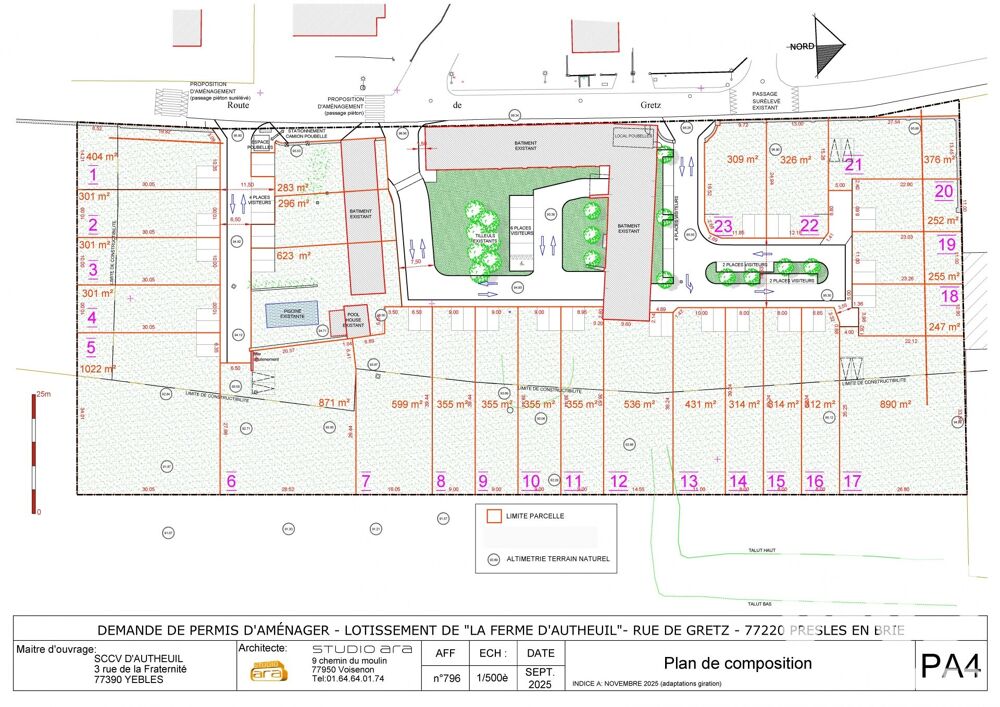 Vente Terrain Vente Terrain à bâtir 301 m&sup2; Presles-en-brie