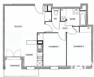  Appartement à louer 3 pièces 63 m²