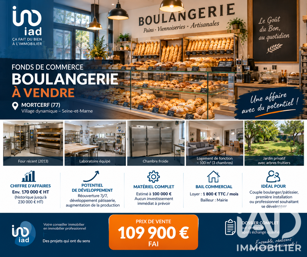   Vente Boulangerie, Pâtisserie 140 m&sup2; 