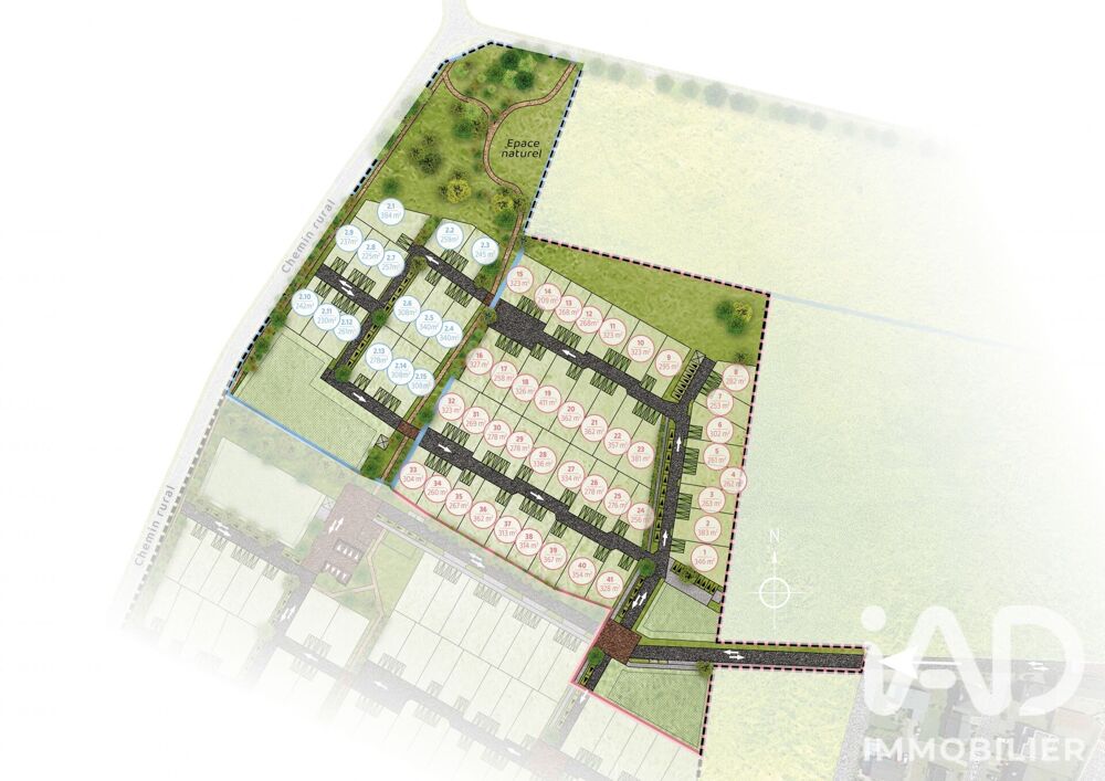 Vente Terrain Vente Terrain à bâtir 308 m&sup2; Saint-aubin-d'aubigné