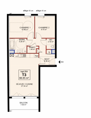 Vente Appartement Vente Appartement 3 pièces Anzin-saint-aubin