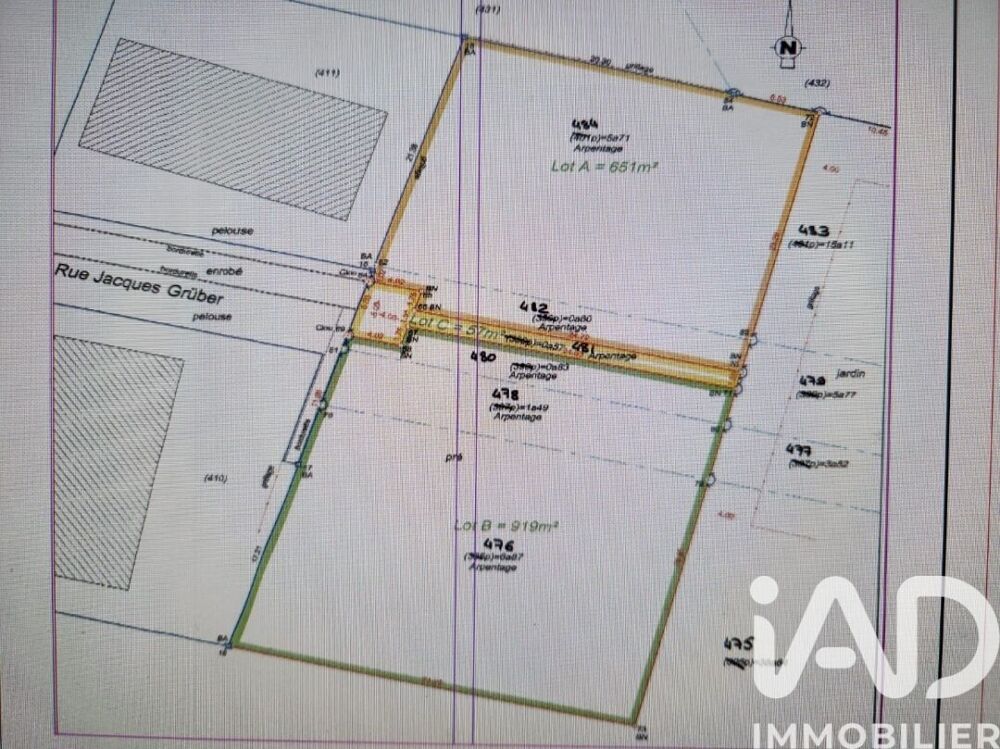 Vente Terrain Vente Terrain 919 m&sup2; Belleville