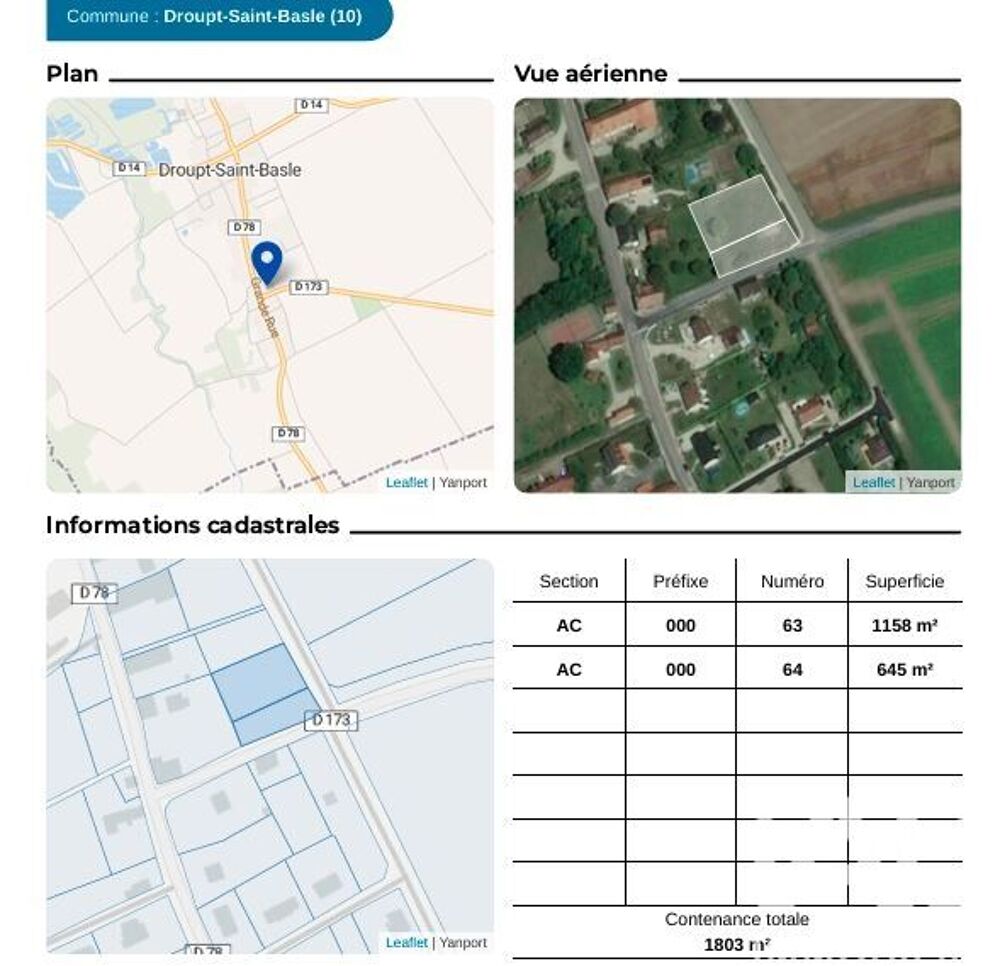 Vente Terrain Vente Terrain à bâtir 900 m&sup2; Droupt-saint-basle