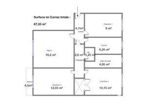  Appartement à vendre 4 pièces 67 m²