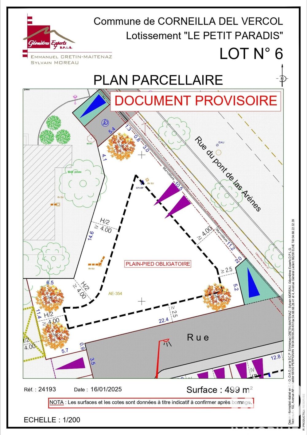 Vente Terrain Vente Terrain à bâtir 499 m&sup2; Corneilla-del-vercol