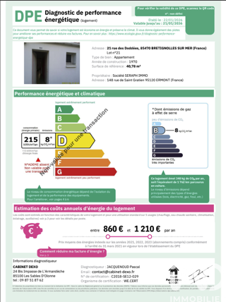  Maison � vendre 3 pi�ces 40 m�