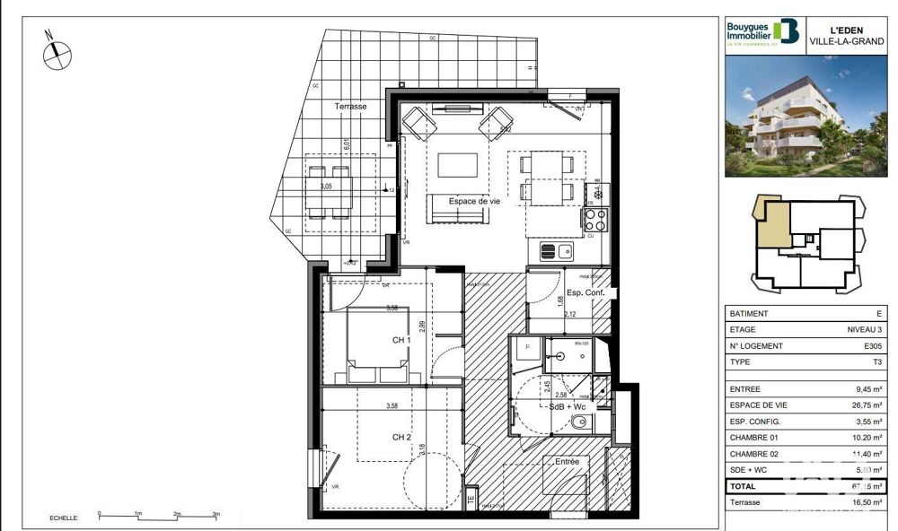 Vente Appartement 3 pièces