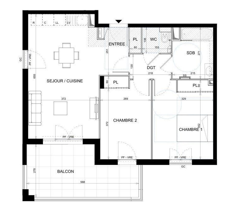 Vente Appartement 3 pièces