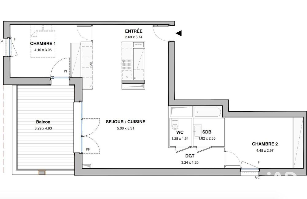 vente Appartement - 3 pièce(s) - 76 m² Montpellier (34000)