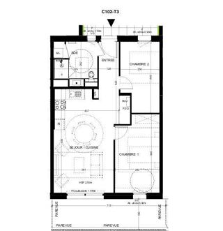  Appartement � vendre 3 pi�ces 61 m�