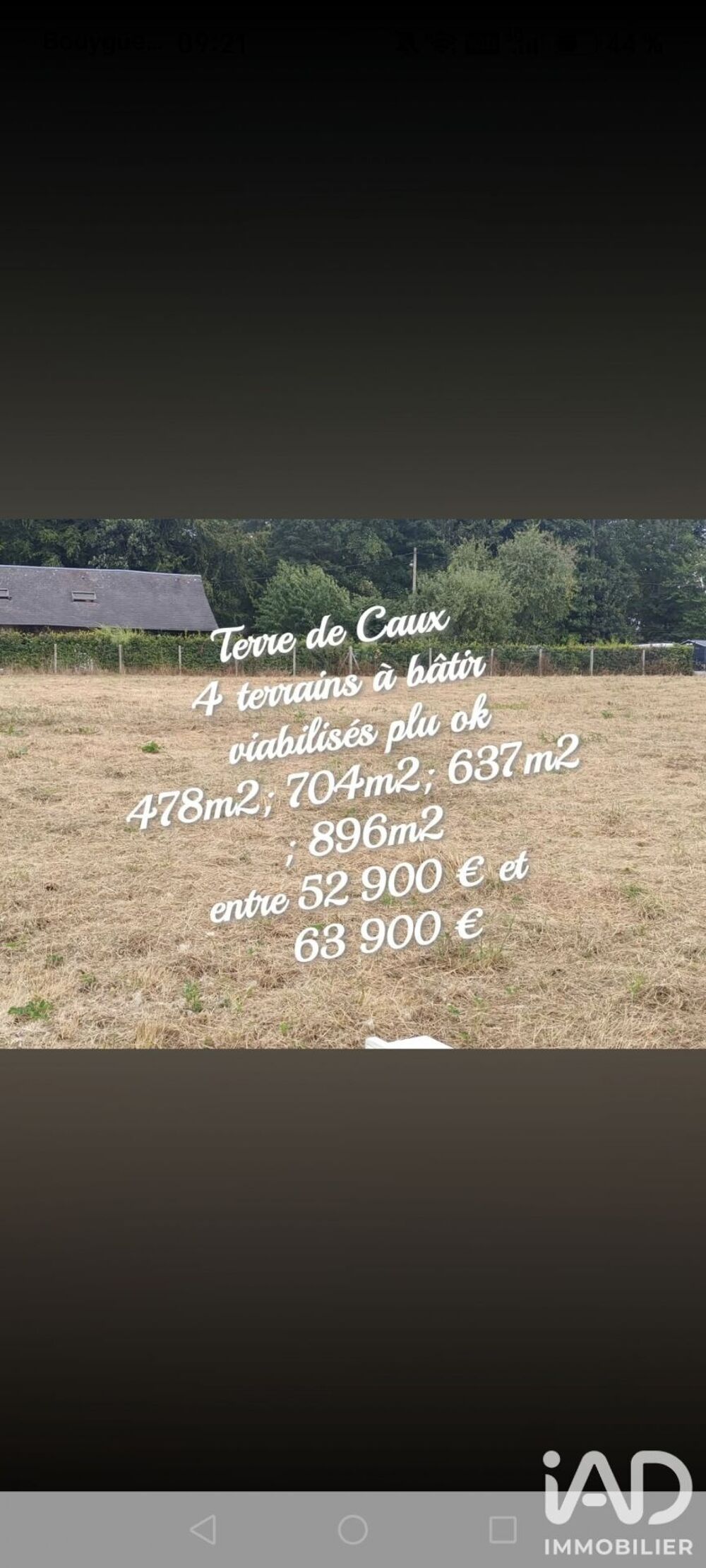 Vente Terrain Vente Terrain à bâtir 896 m&sup2; Terres-de-caux