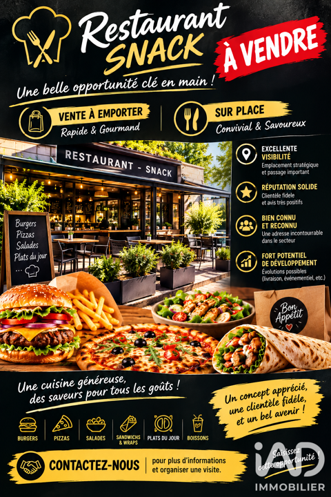 Vente Restauration rapide 77 m&sup2; 123200 06600 Antibes