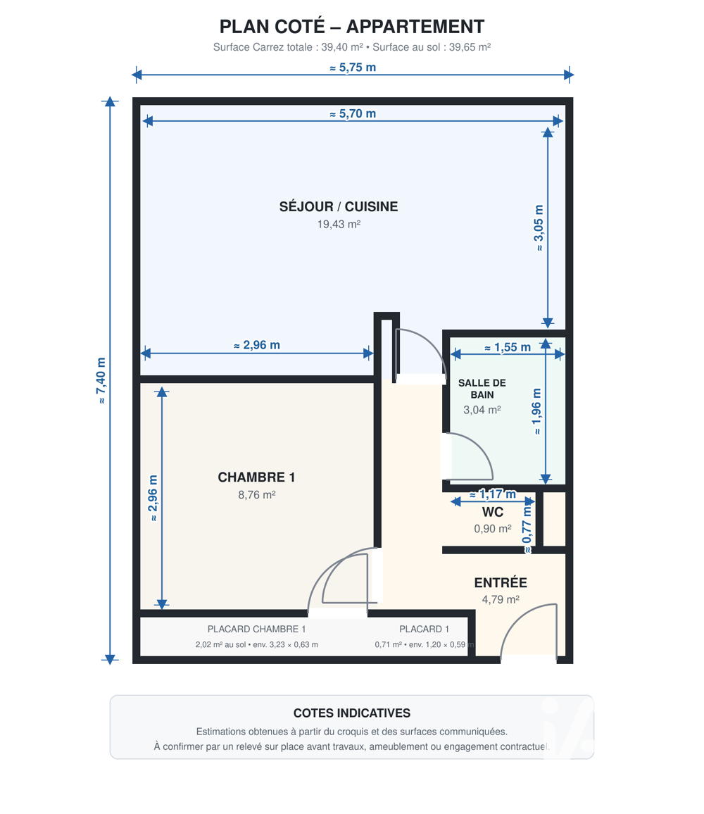 Vente Appartement 2 pièces