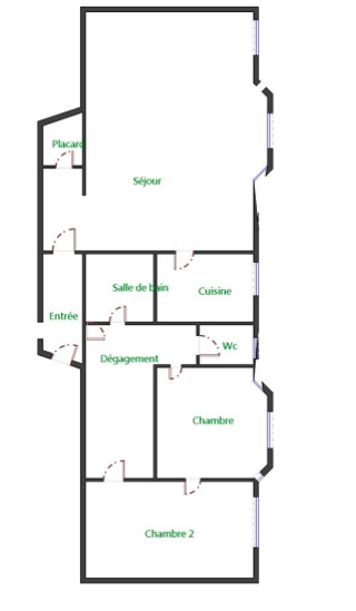  Appartement à louer 3 pièces 62 m²