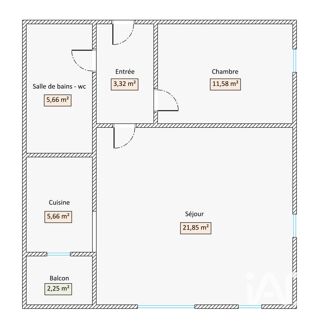  Appartement à vendre 2 pièces 48 m²