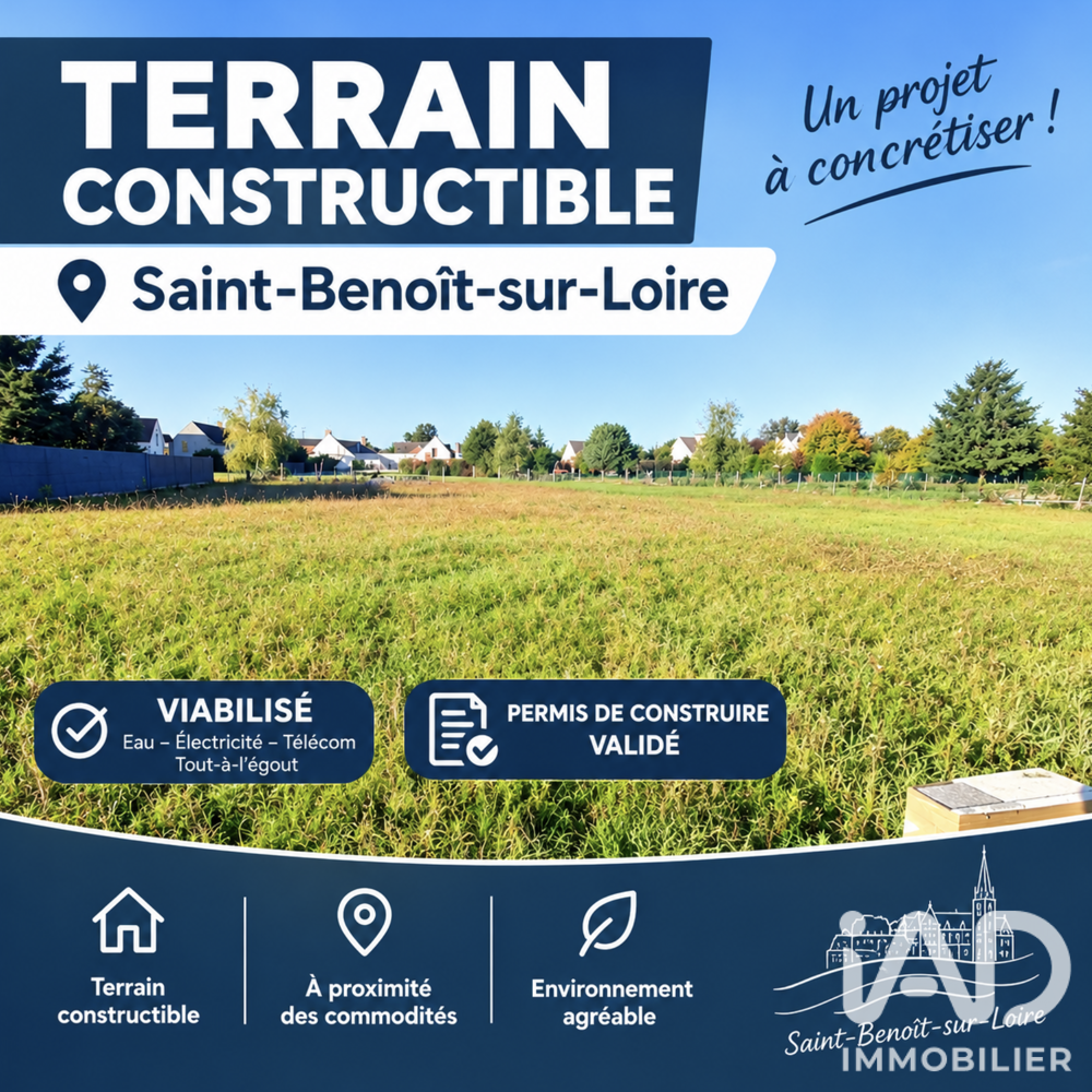 Vente Terrain Vente Terrain à bâtir 668 m&sup2; Saint-benoît-sur-loire