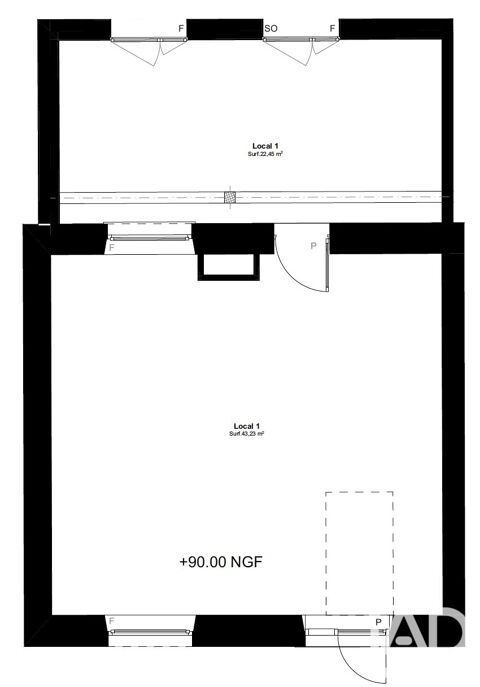   Vente Boutique/Local commercial 66 m&sup2; 