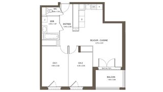  Appartement à vendre 3 pièces 61 m²