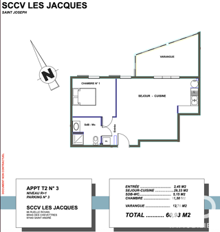  Appartement à vendre 2 pièces 63 m²