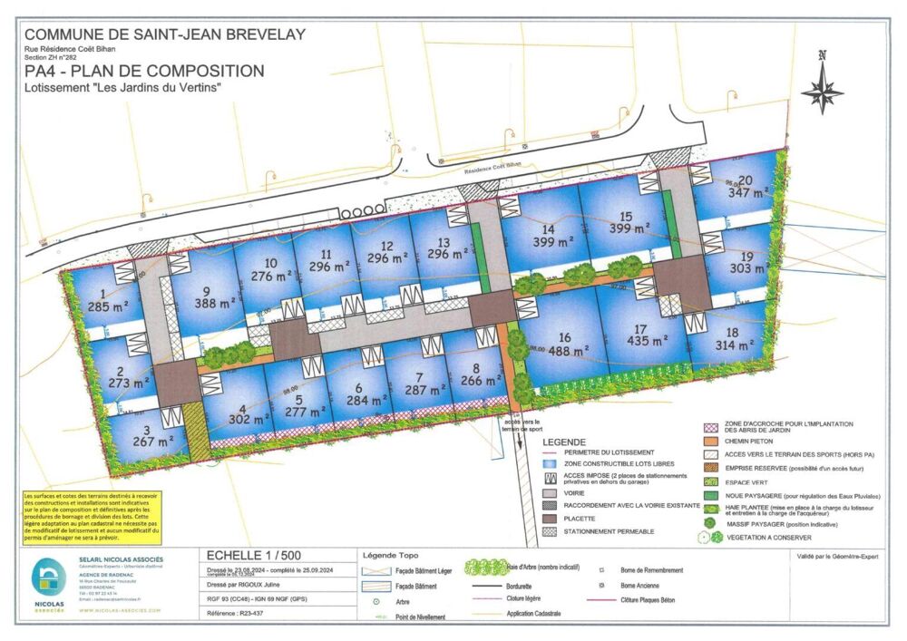 Vente Terrain Vente Terrain 347 m&sup2; Saint-jean-brévelay