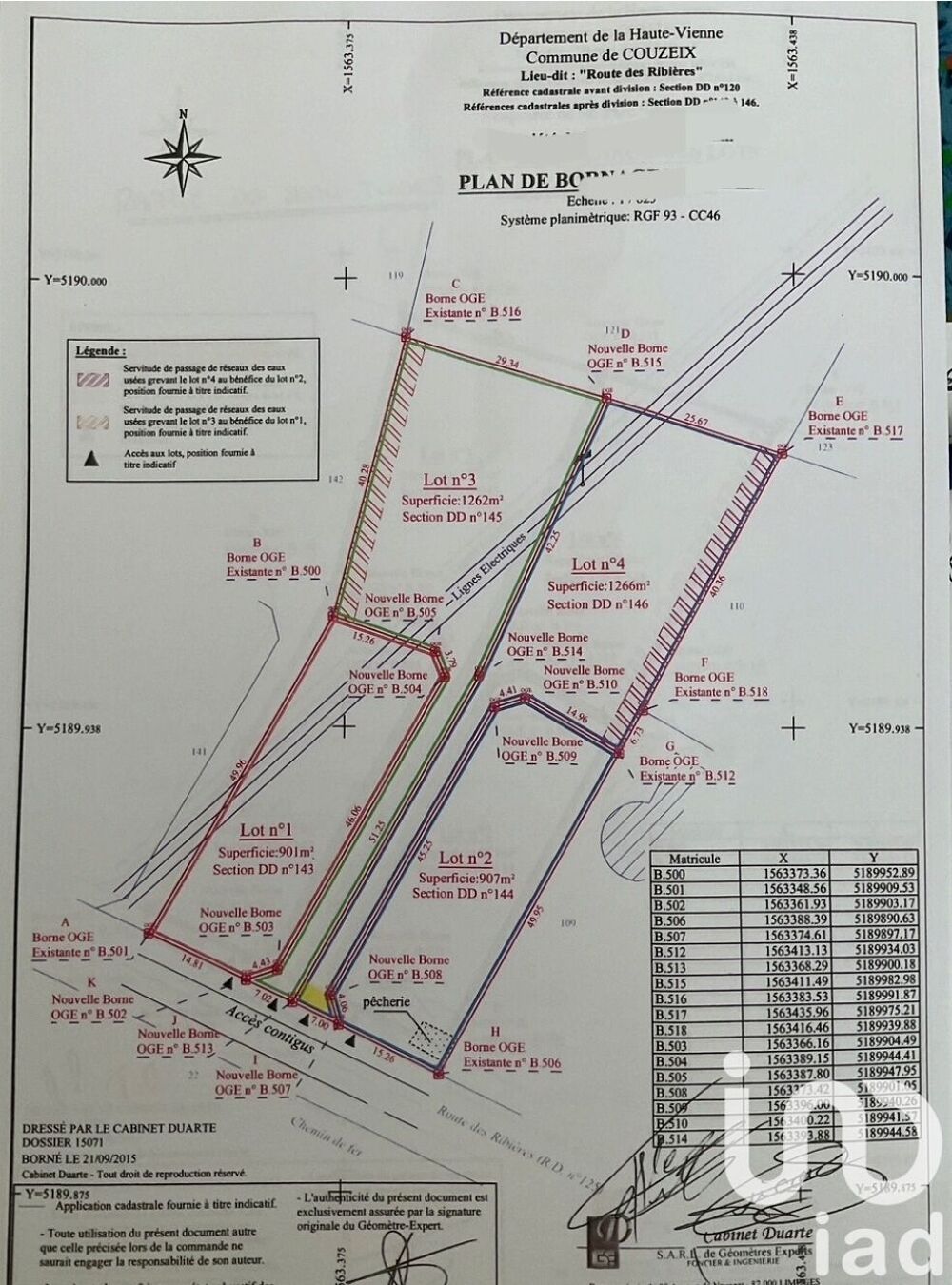 Vente Terrain Vente Terrain 1 266 m&sup2; Couzeix
