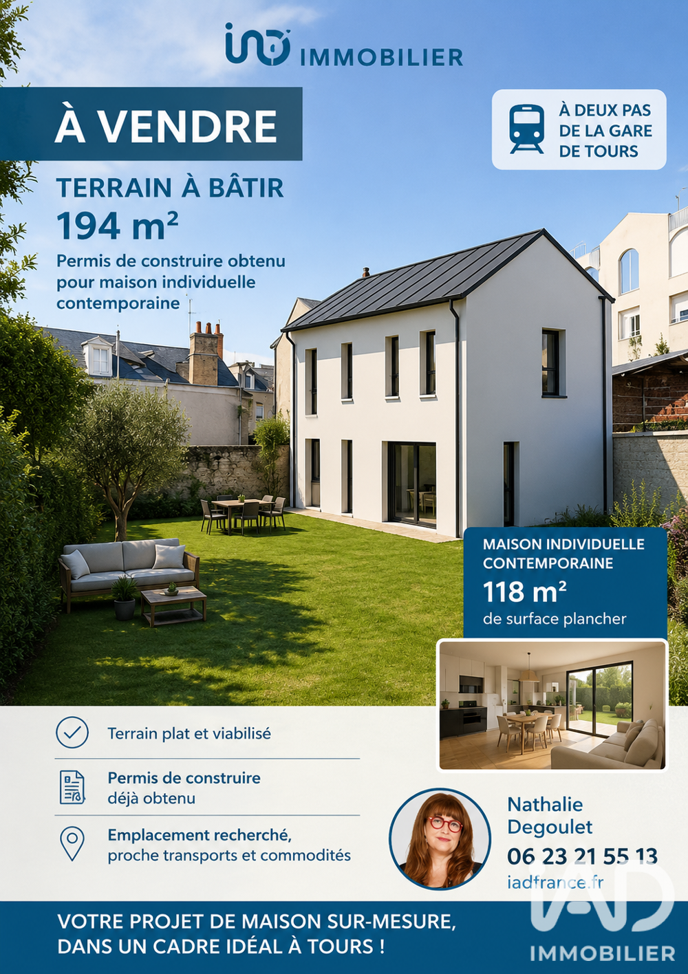 Vente Terrain Vente Terrain 194 m&sup2; Tours